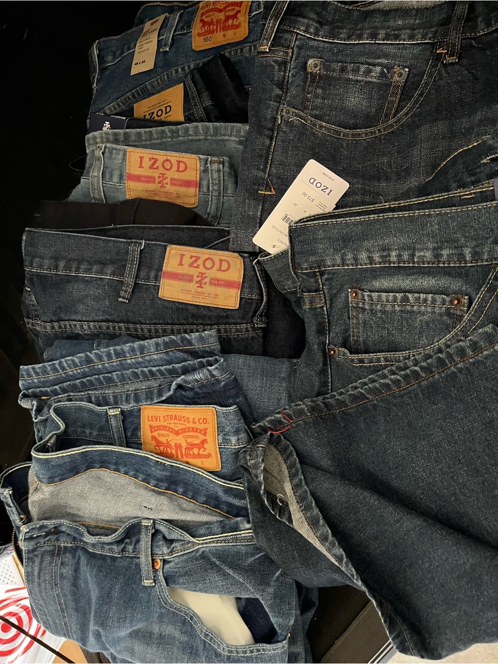 Izod Men’s Blue Straight-Leg Denim Jeans  and a couple Levi’s 7 total brand new